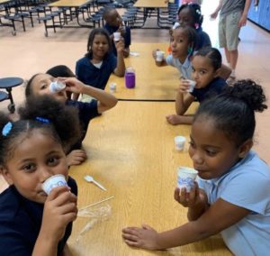 Kids Taste Testing in Cafeteria